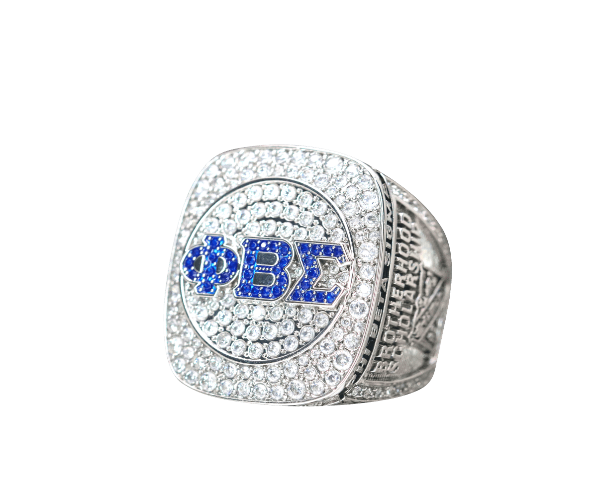 Phi Beta Sigma Fraternity Ring (ΦΒΣ) - Shine Series, Blue Stones Silver - fratrings