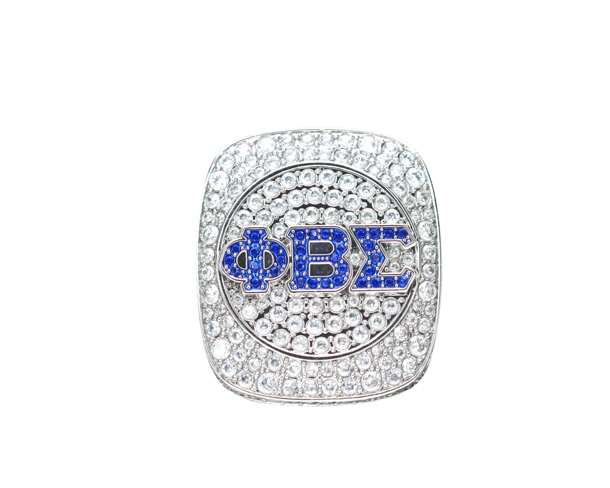 Phi Beta Sigma Fraternity Ring (ΦΒΣ) - Shine Series, Blue Stones Silver - fratrings