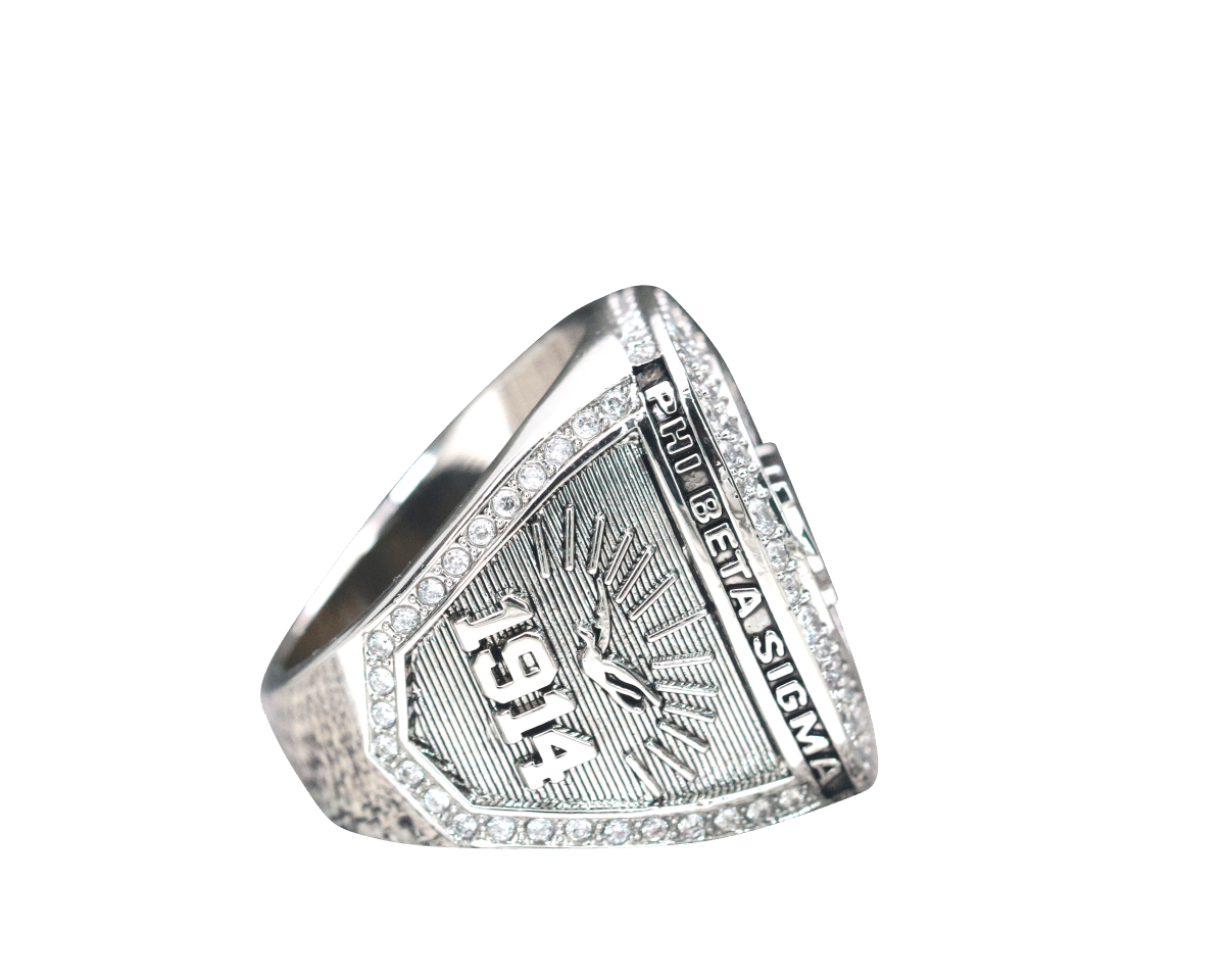 Phi Beta Sigma Fraternity Ring (ΦΒΣ) - Shine Series, Blue Stones Silver - fratrings