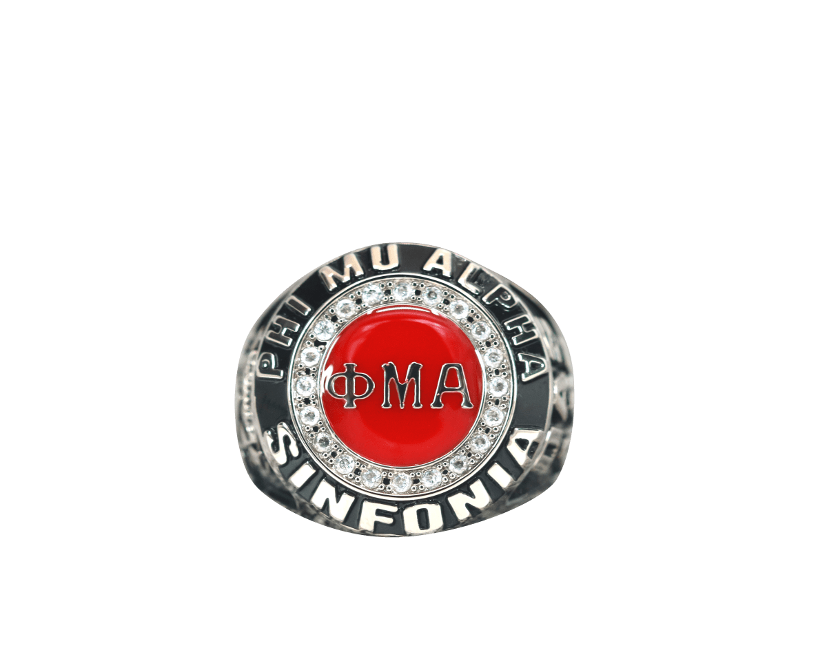 Phi Mu Alpha Sinfonia Fraternity Ring (ΦΜΑ) - Classic Man Series, Silver - fratrings