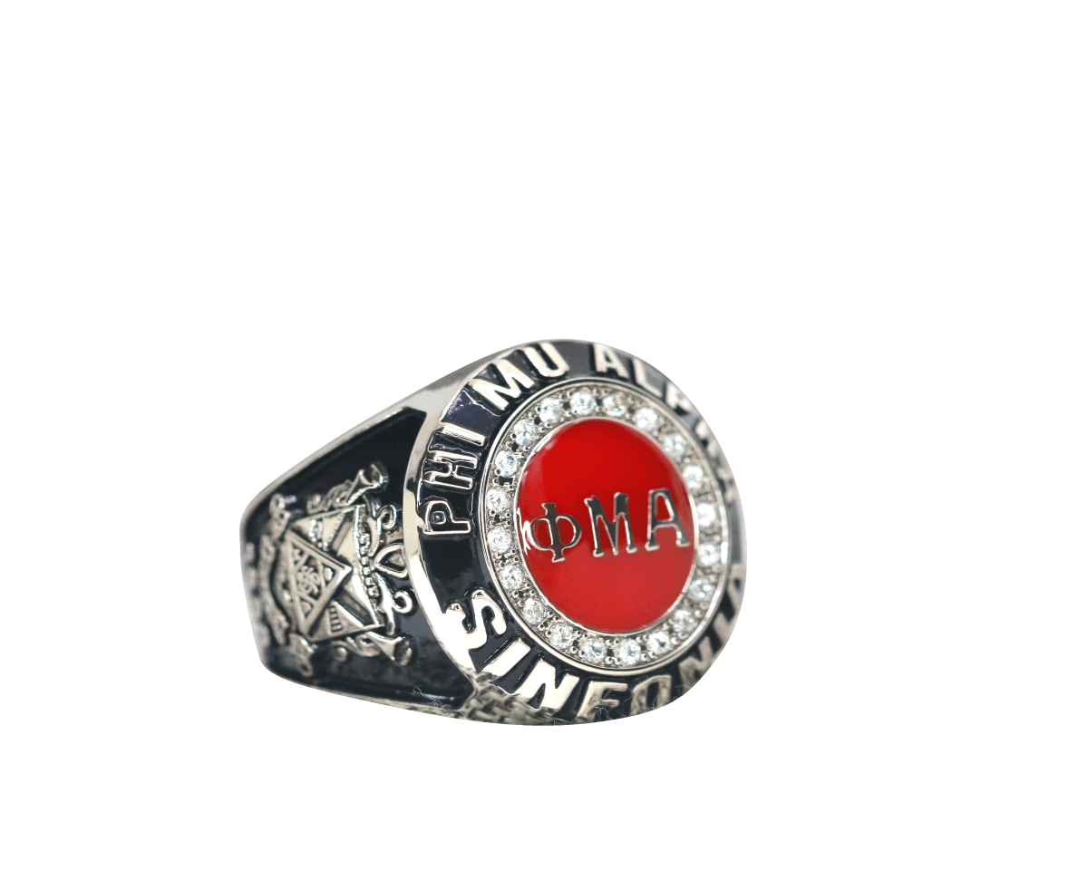 Phi Mu Alpha Sinfonia Fraternity Ring (ΦΜΑ) - Classic Man Series, Silver - fratrings