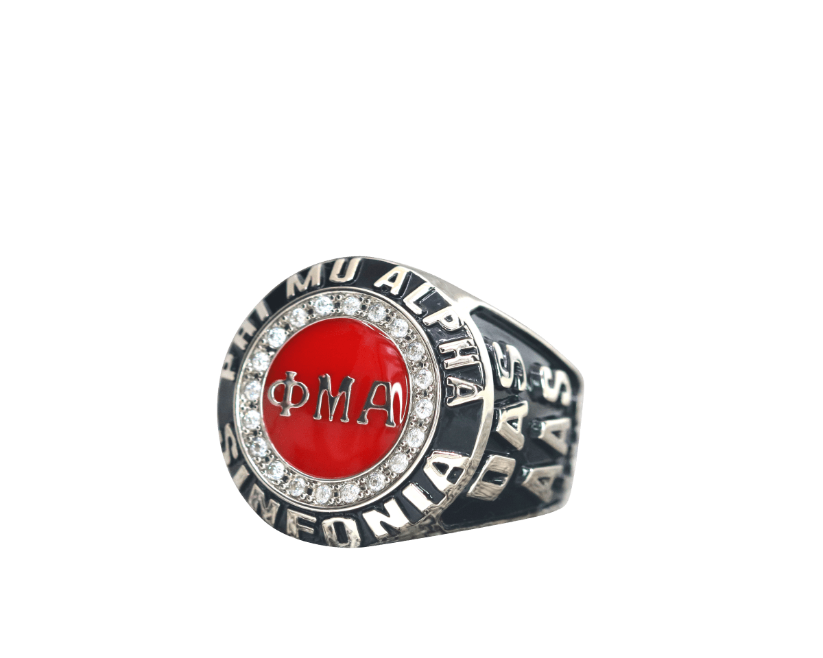 Phi Mu Alpha Sinfonia Fraternity Ring (ΦΜΑ) - Classic Man Series, Silver - fratrings