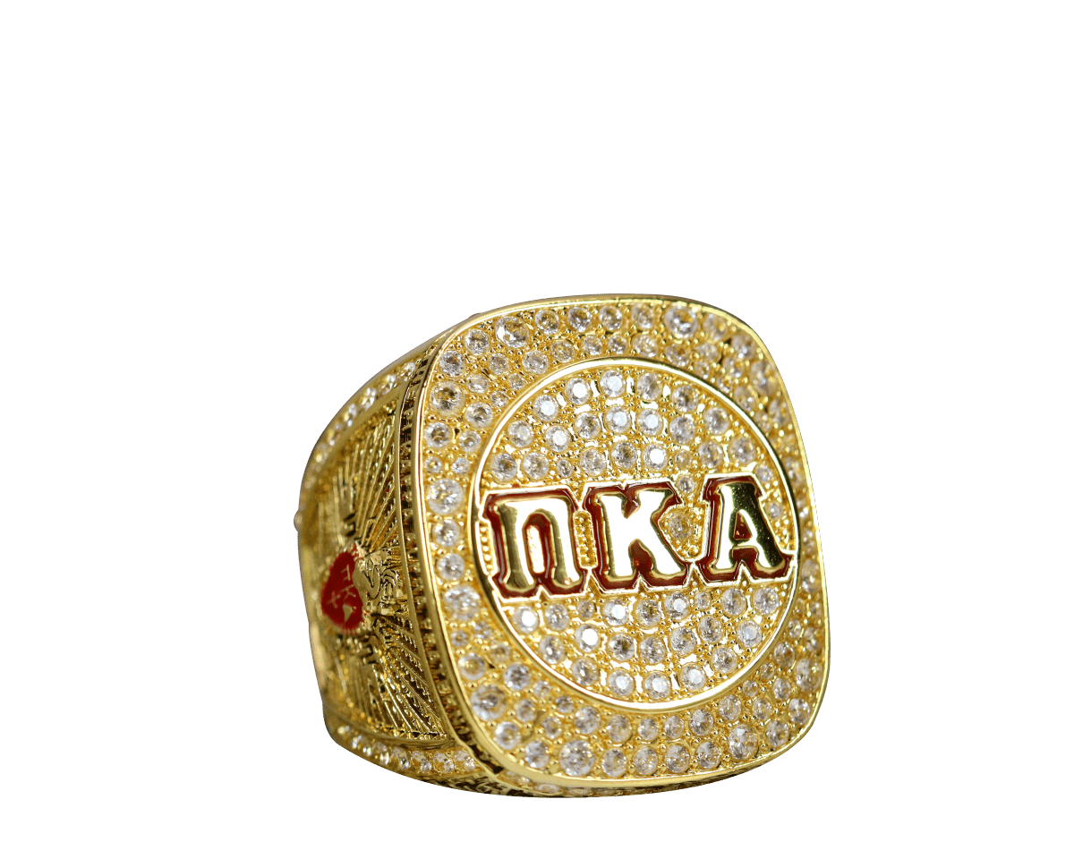 Pi Kappa Alpha PIKE Fraternity Ring (ΠΚΑ) - Shine Series, Yellow Gold Face - fratrings