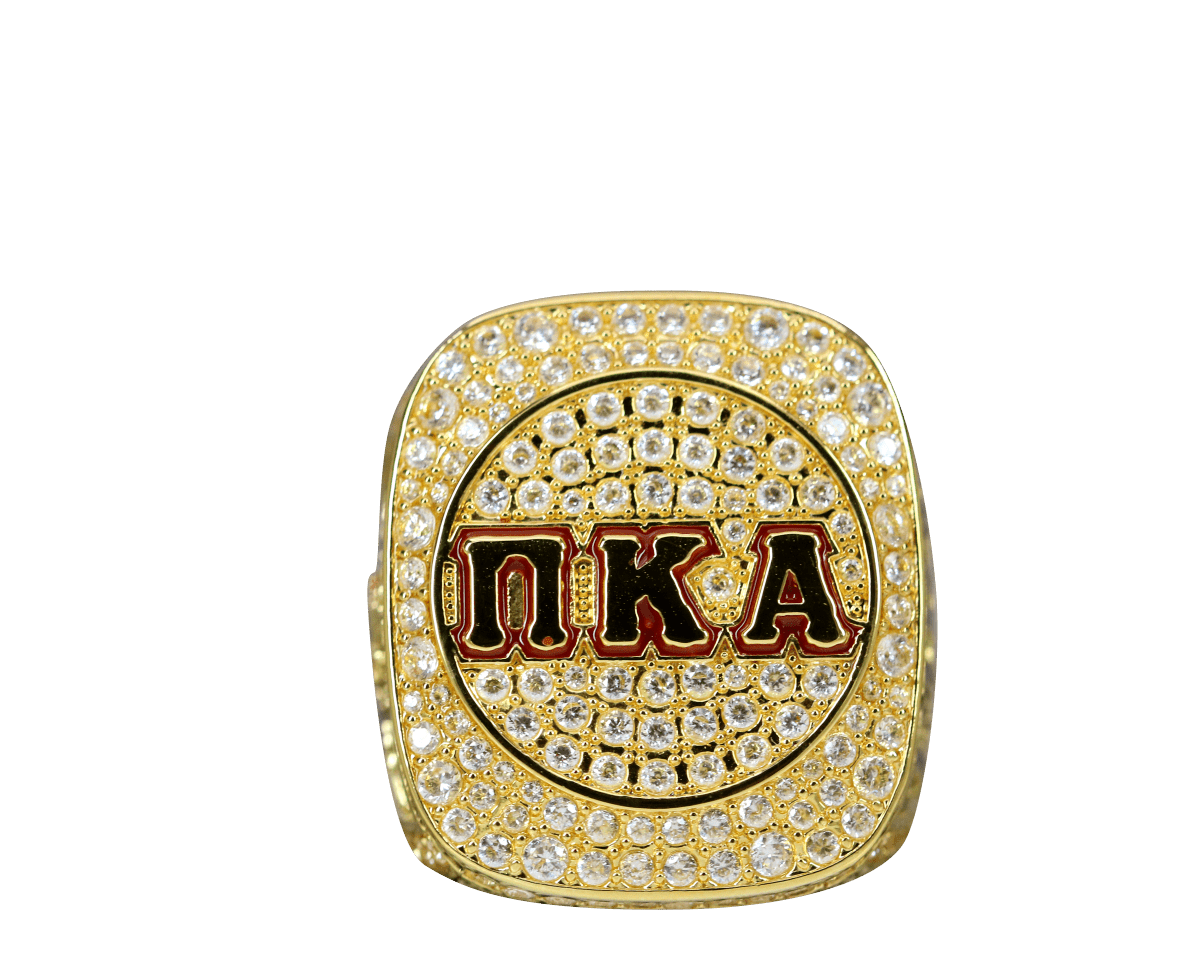 Pi Kappa Alpha PIKE Fraternity Ring (ΠΚΑ) - Shine Series, Yellow Gold Face - fratrings