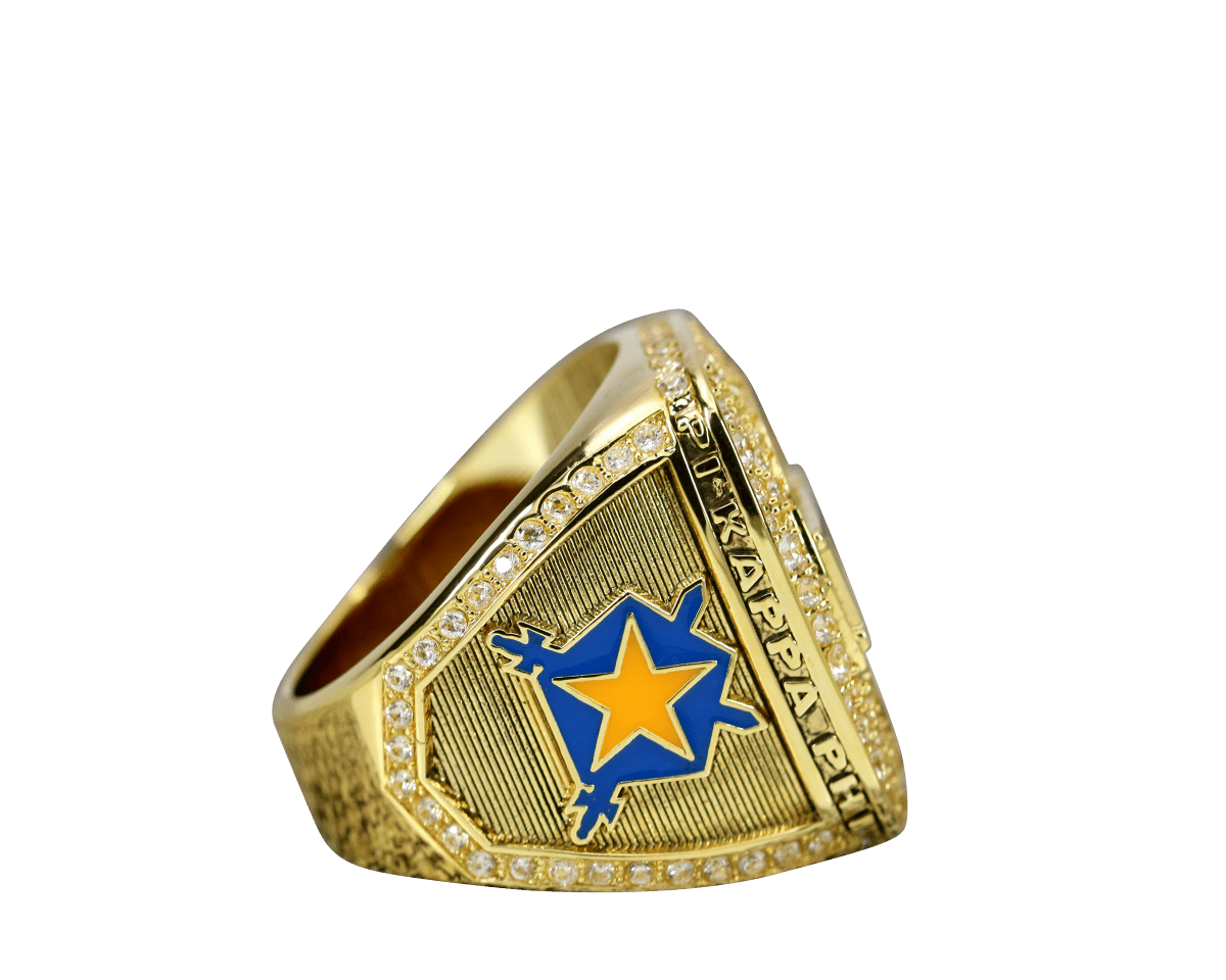 Pi Kappa Phi Fraternity Ring (ΠΚΦ) - Shine Series, Yellow Gold Face - fratrings