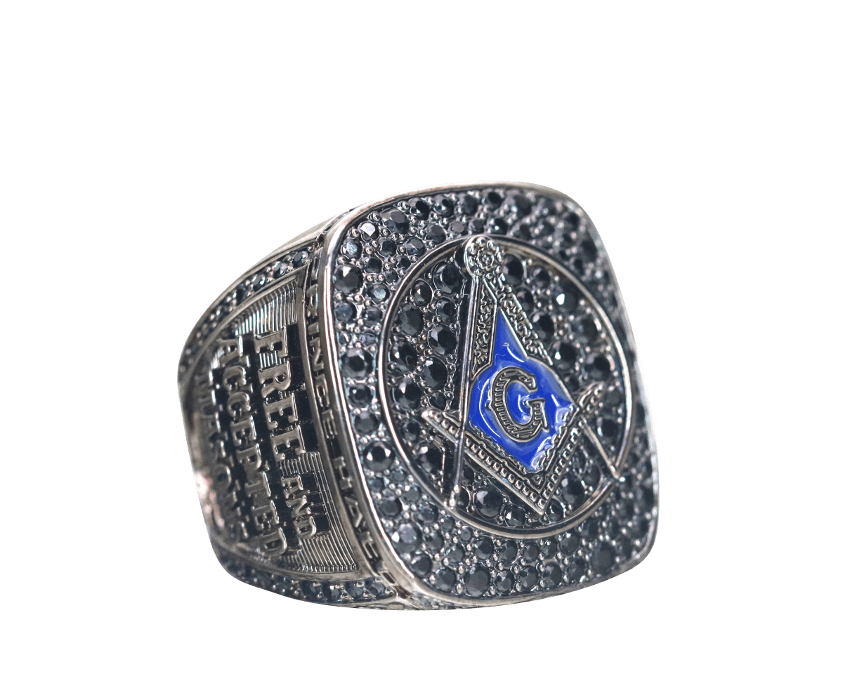 Prince Hall Freemasonry Fraternity Ring - Shine Series, Dark - fratrings