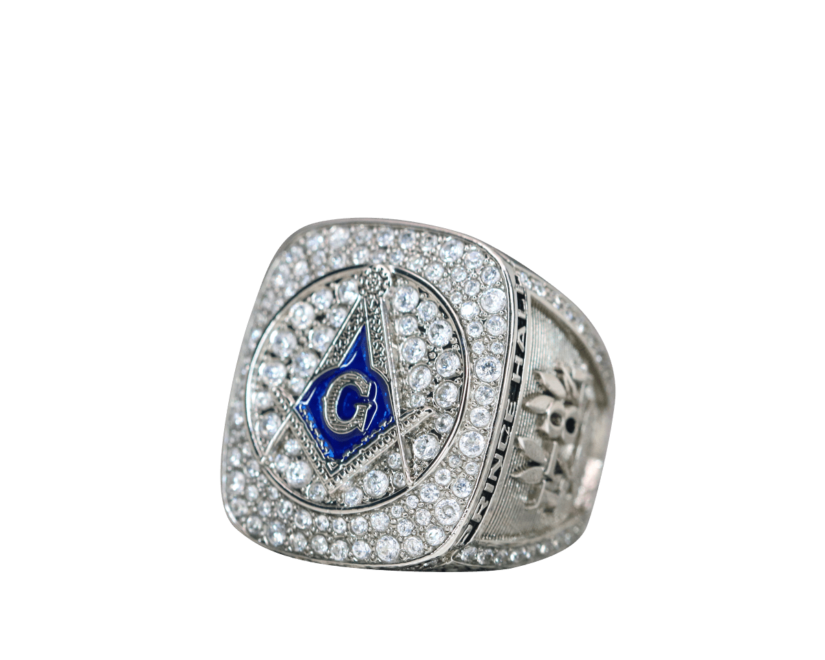 Prince Hall Freemasonry Fraternity Ring - Shine Series, Silver - fratrings