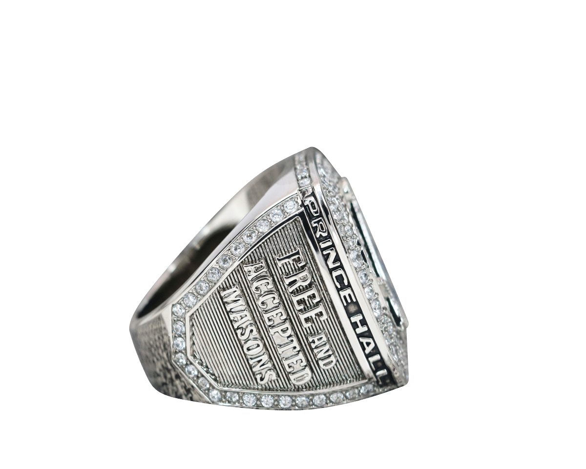 Prince Hall Freemasonry Fraternity Ring - Shine Series, Silver - fratrings
