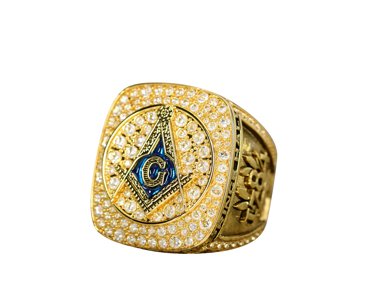 Prince Hall Freemasonry Fraternity Yellow Gold Ring - Shine Series - fratrings