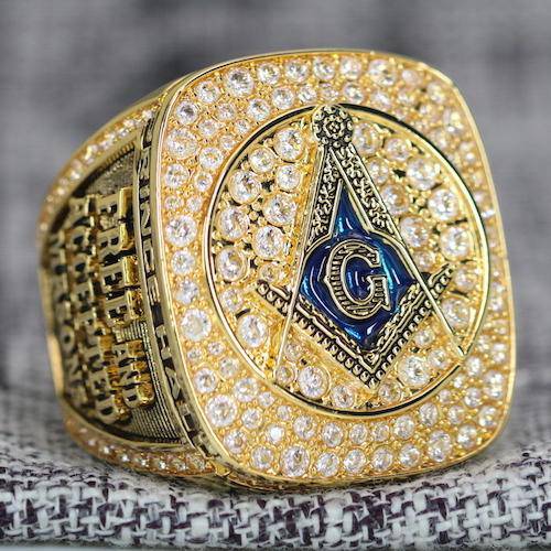 Prince Hall Freemasonry Fraternity Yellow Gold Ring - Shine Series - fratrings