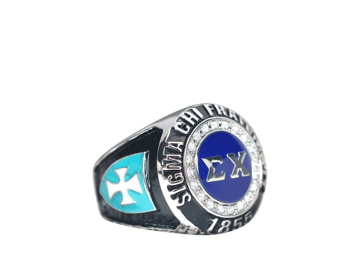 Sigma Chi Fraternity Ring (ΣΧ) - Classic Man Series, Silver - fratrings