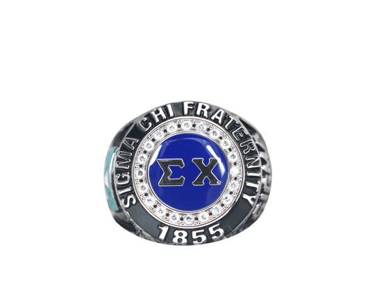 Sigma Chi Fraternity Ring (ΣΧ) - Classic Man Series, Silver - fratrings