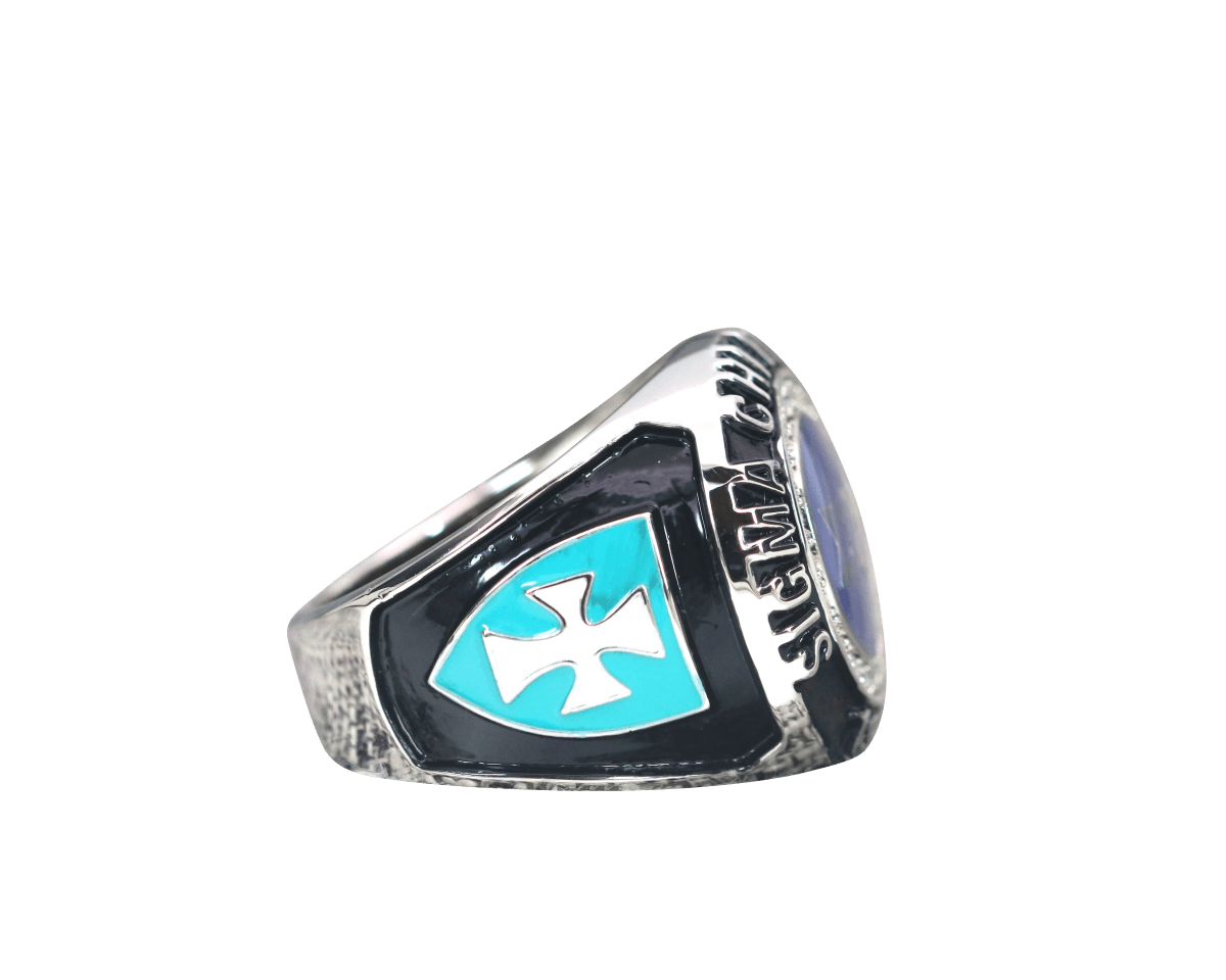 Sigma Chi Fraternity Ring (ΣΧ) - Classic Man Series, Silver - fratrings