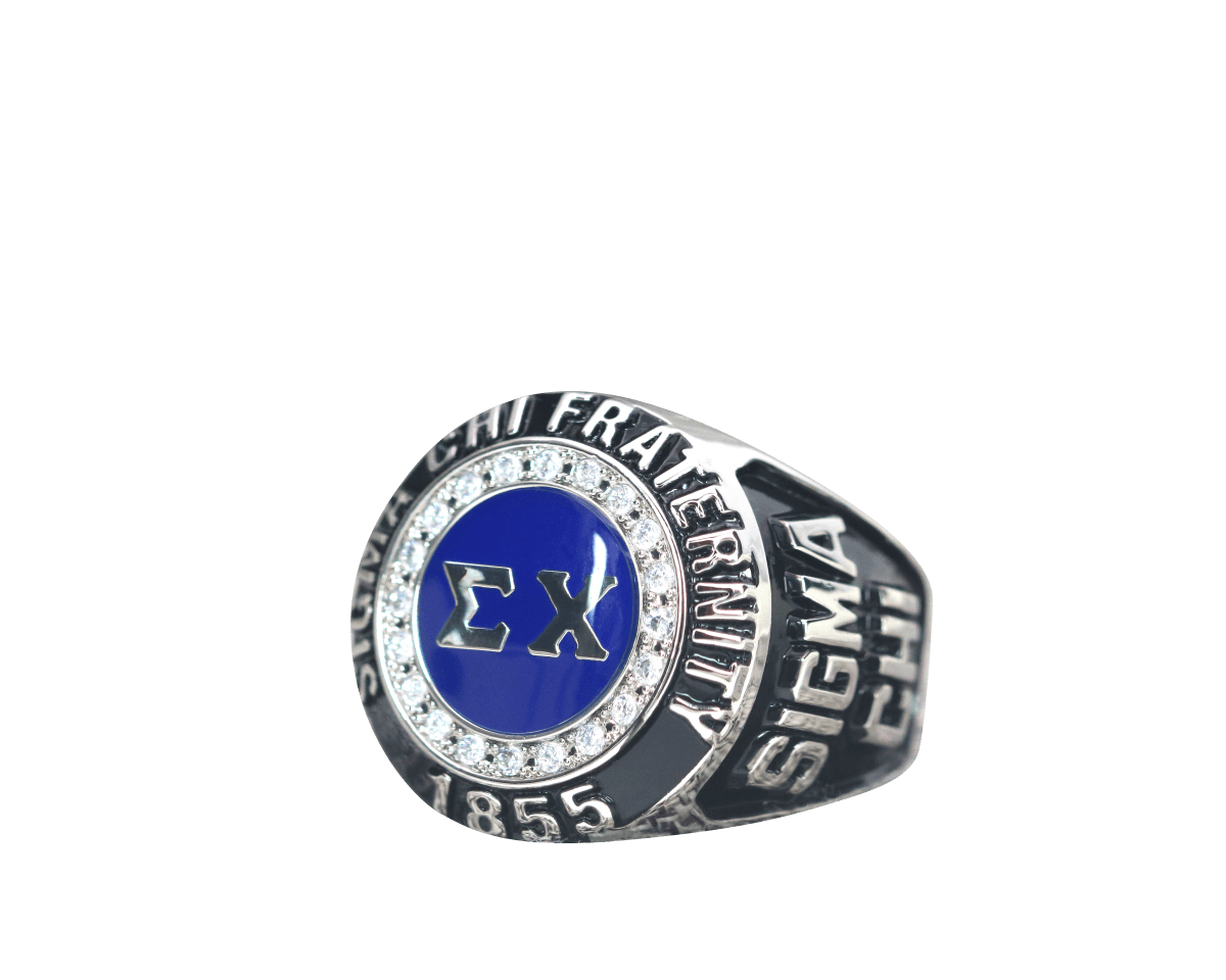Sigma Chi Fraternity Ring (ΣΧ) - Classic Man Series, Silver - fratrings