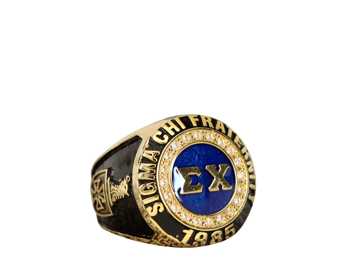 Sigma Chi Fraternity Ring (ΣΧ) - Classic Man Series, Yellow Gold Face - fratrings