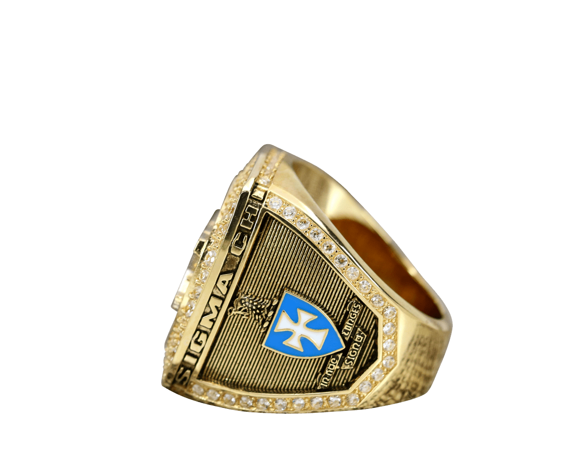 Sigma Chi Fraternity Ring (ΣΧ) - Shine Series, Yellow Gold Face - fratrings