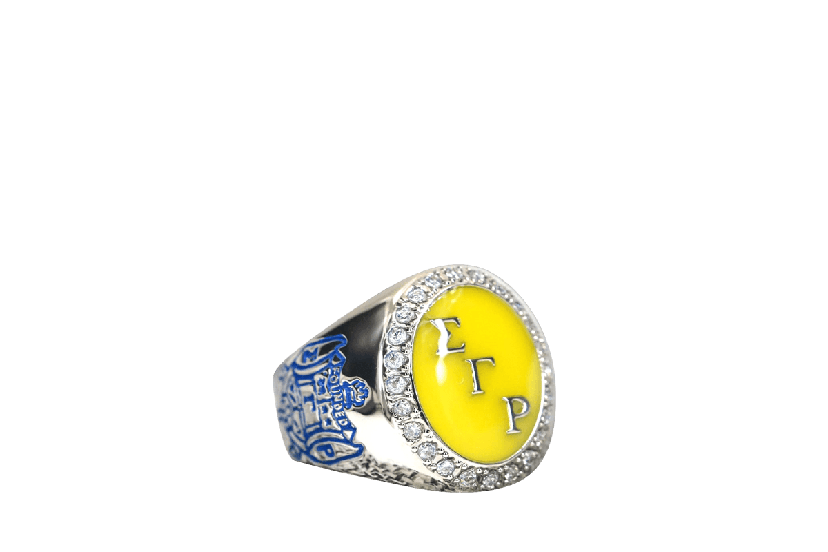Sigma Gamma Rho Sorority Ring (ΣΓΡ) - Flower Series, Silver - fratrings