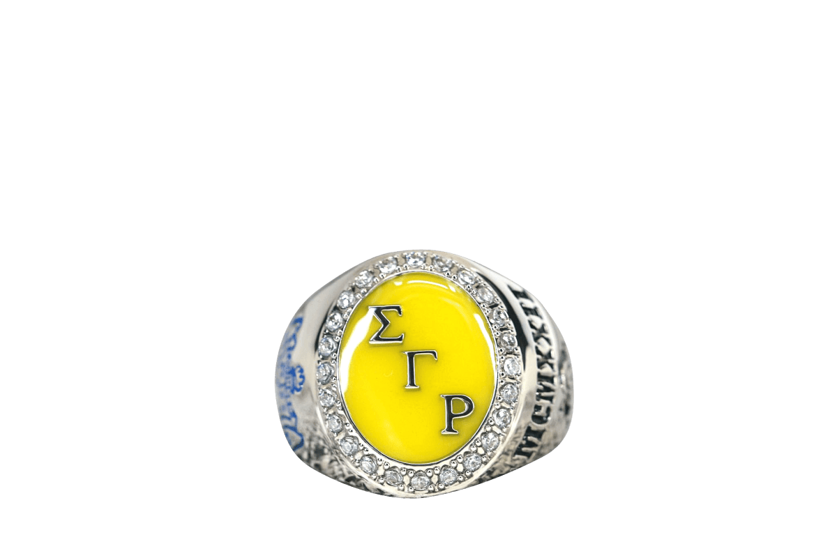 Sigma Gamma Rho Sorority Ring (ΣΓΡ) - Flower Series, Silver - fratrings