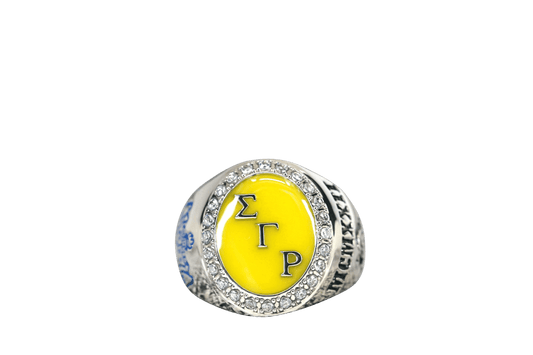 Sigma Gamma Rho Sorority Ring (ΣΓΡ) - Flower Series, Silver - fratrings