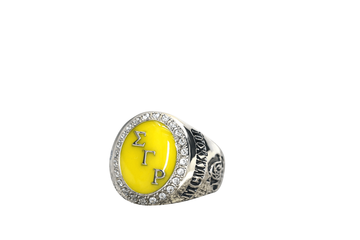 Sigma Gamma Rho Sorority Ring (ΣΓΡ) - Flower Series, Silver - fratrings