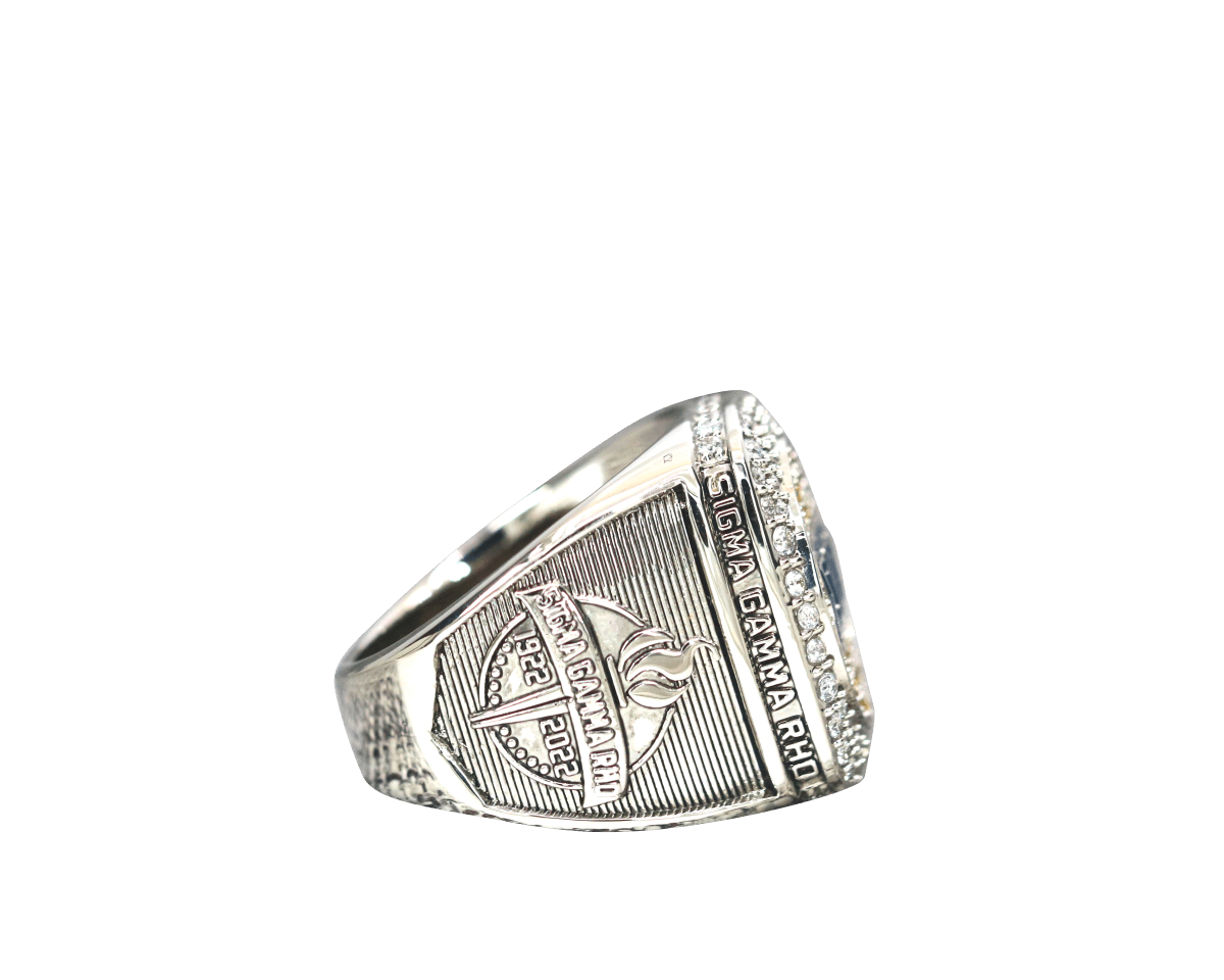 Sigma Gamma Rho Sorority Ring (ΣΓΡ) - Shine Series, Silver - fratrings