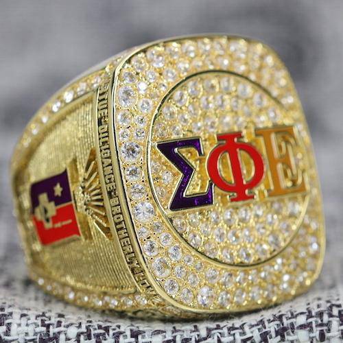 Sigma Phi Epsilon Fraternity Ring (ΣΦΕ) - Shine Series, Yellow Gold Face - fratrings