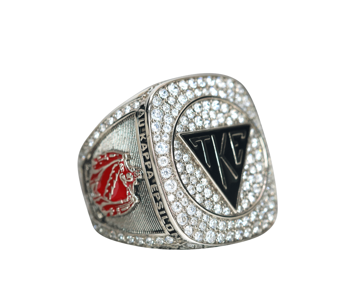 Tau Kappa Epsilon Fraternity Ring (ΤΚΕ) - Shine Series, Silver - fratrings