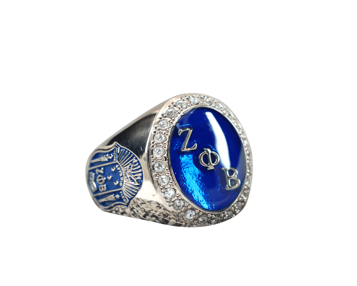 Zeta Phi Beta Sorority Ring (ΖΦΒ) - Flower Series, Silver - fratrings