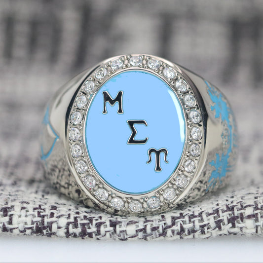 Mu Sigma Upsilon Sorority Ring (ΜΣΥ) - Flower Series, Silver