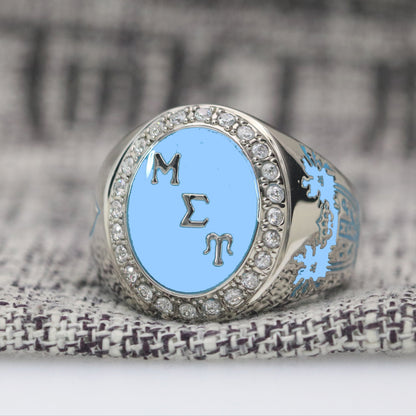 Mu Sigma Upsilon Sorority Ring (ΜΣΥ) - Flower Series, Silver