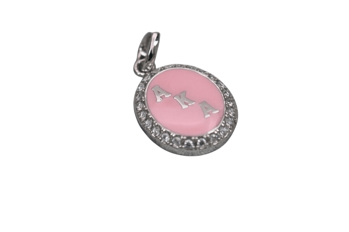 Alpha Kappa Alpha Pendant Necklace (AKA) - Flower Series, Silver - fratrings
