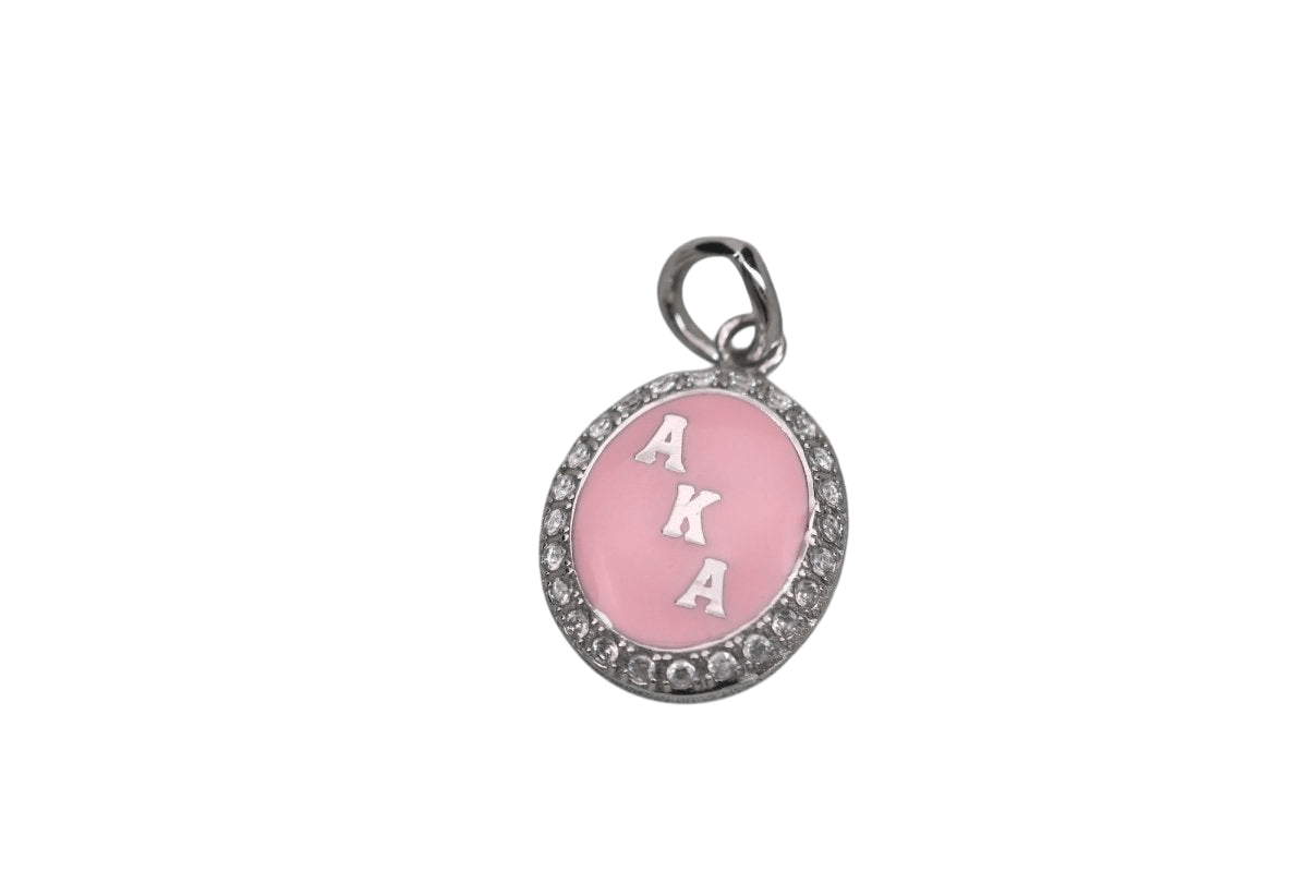 Alpha Kappa Alpha Pendant Necklace (AKA) - Flower Series, Silver - fratrings