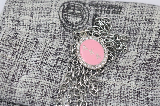 Alpha Kappa Alpha Pendant Necklace (AKA) - Flower Series, Silver - fratrings