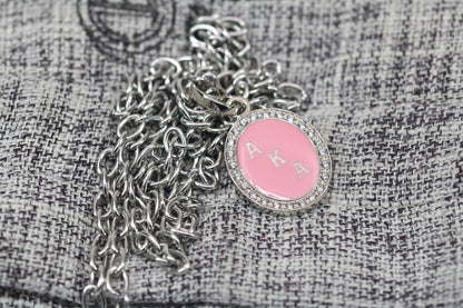 Alpha Kappa Alpha Pendant Necklace (AKA) - Flower Series, Silver - fratrings