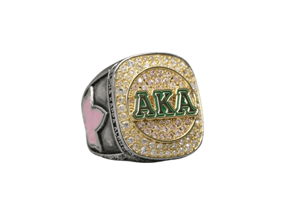 Alpha Kappa Alpha Sorority Ring (AKA) - Shine Series, Dual Finish - fratrings