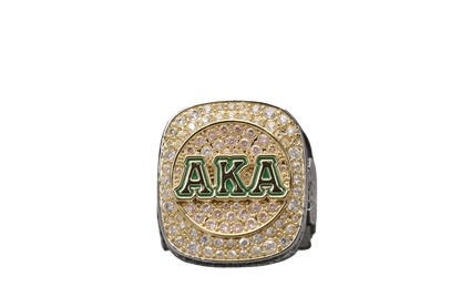 Alpha Kappa Alpha Sorority Ring (AKA) - Shine Series, Dual Finish - fratrings