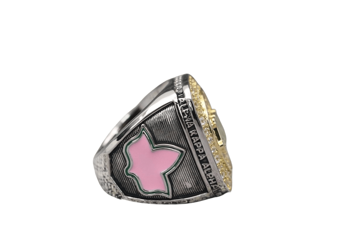Alpha Kappa Alpha Sorority Ring (AKA) - Shine Series, Dual Finish - fratrings