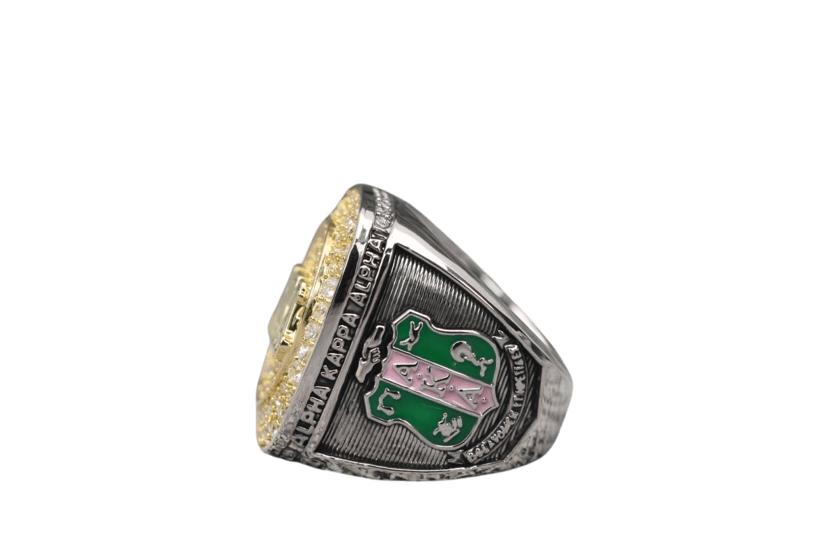 Alpha Kappa Alpha Sorority Ring (AKA) - Shine Series, Dual Finish - fratrings