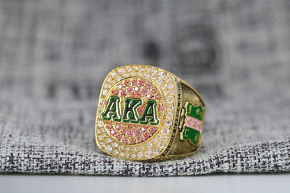 Alpha Kappa Alpha Sorority Ring (AKA) - Shine Series, Gold - fratrings