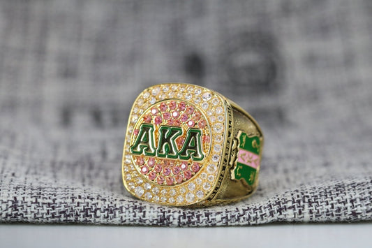 Alpha Kappa Alpha Sorority Ring (AKA) - Shine Series, Gold - fratrings