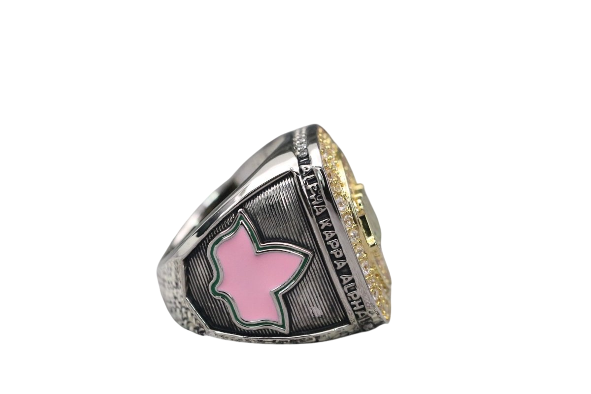 Alpha Kappa Alpha Sorority Ring (AKA) - Shine Series, Yellow Gold Face - fratrings