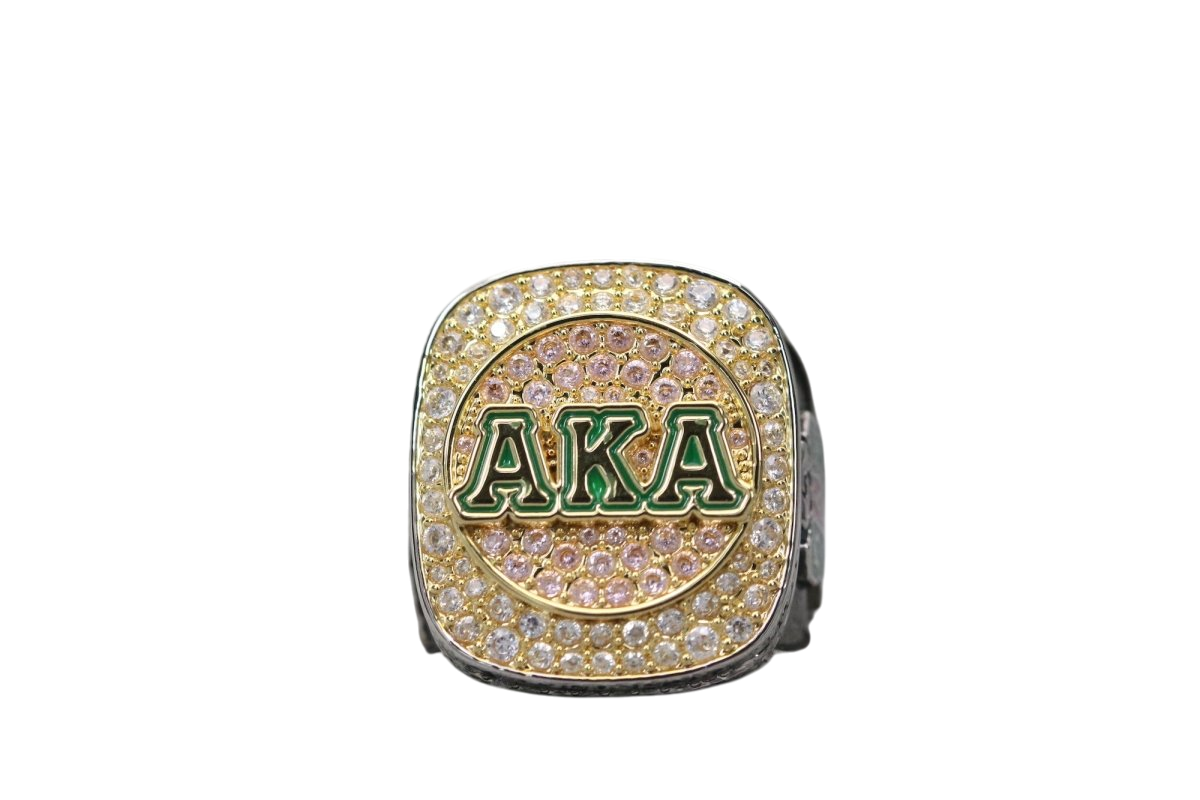 Alpha Kappa Alpha Sorority Ring (AKA) - Shine Series, Yellow Gold Face - fratrings