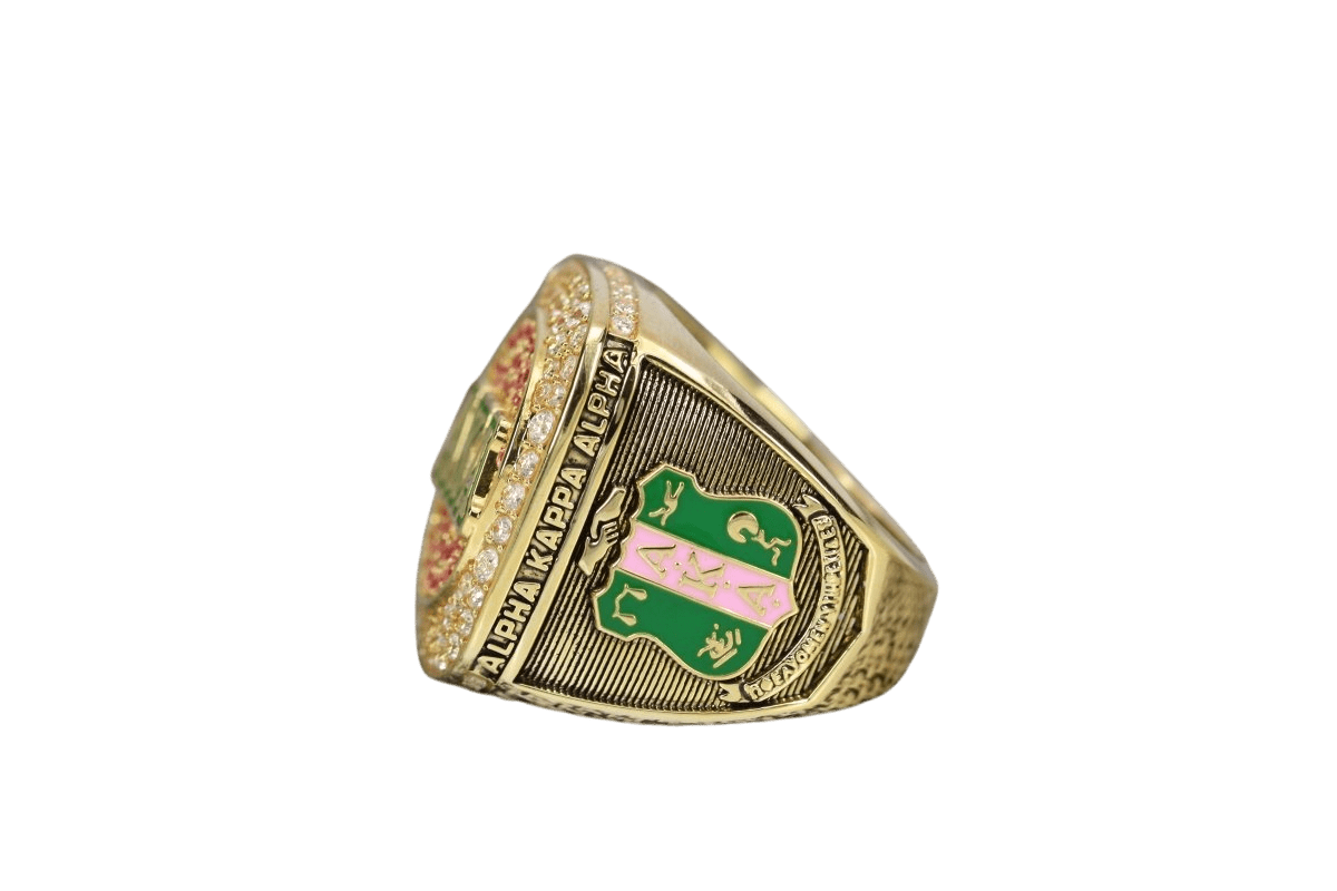Alpha Kappa Alpha Sorority Ring (AKA) - SPECIAL EDITION Shine Series, Gold - fratrings