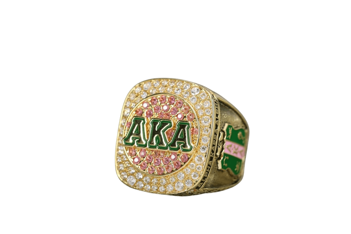 Alpha Kappa Alpha Sorority Ring (AKA) - SPECIAL EDITION Shine Series, Gold - fratrings