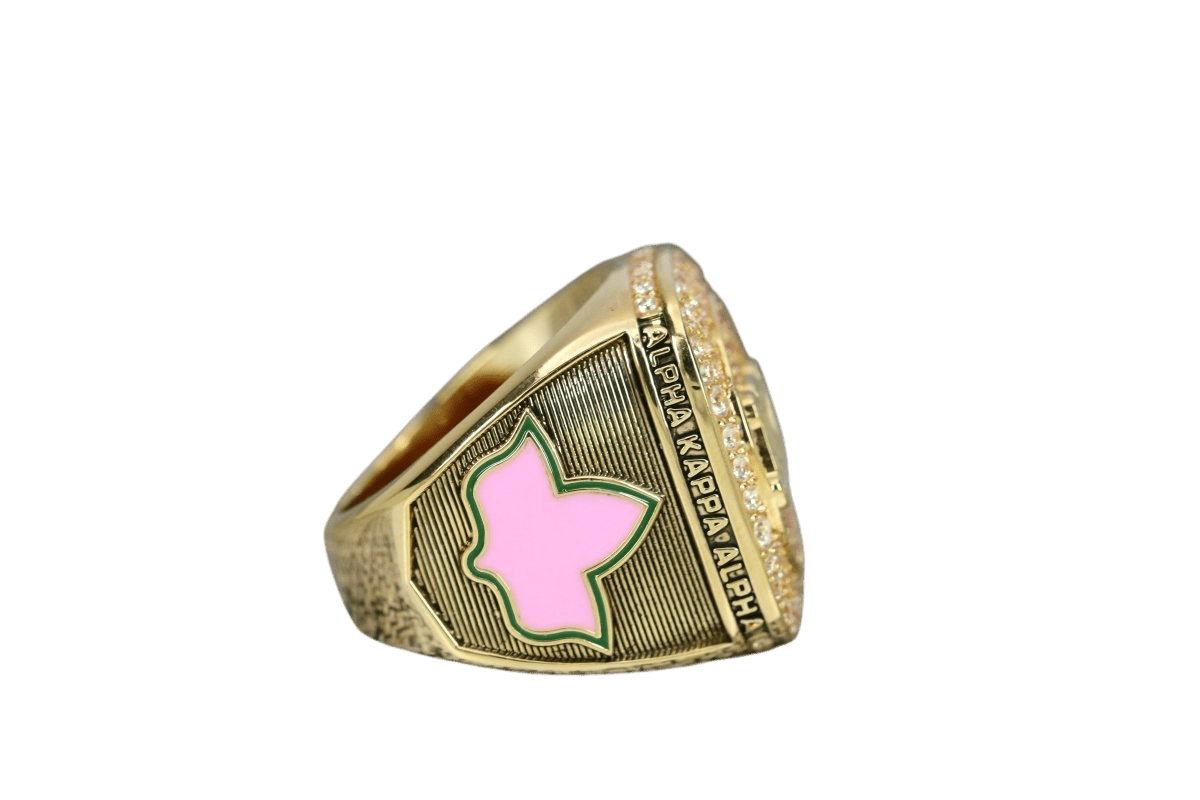 Alpha Kappa Alpha Sorority Ring (AKA) - SPECIAL EDITION Shine Series, Gold - fratrings