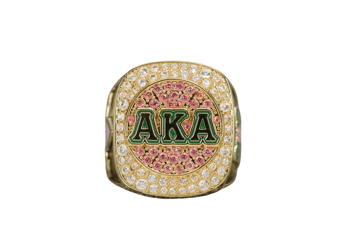 Alpha Kappa Alpha Sorority Ring (AKA) - SPECIAL EDITION Shine Series, Gold - fratrings