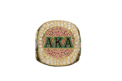 Alpha Kappa Alpha Sorority Ring (AKA) - SPECIAL EDITION Shine Series, Gold - fratrings