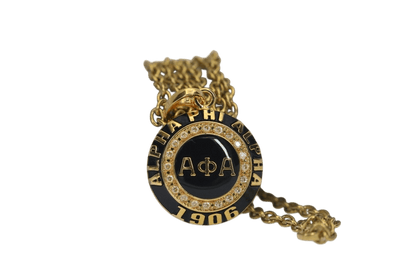 Alpha Phi Alpha Fraternity Pendant Necklace (ΑΦΑ) - Classic Man Series, Gold - fratrings