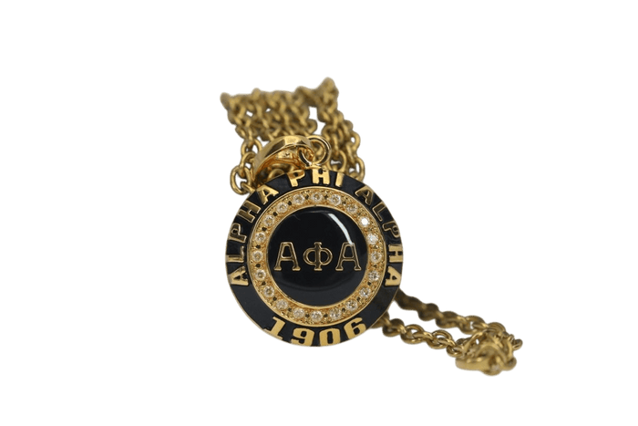 Alpha Phi Alpha Fraternity Pendant Necklace (ΑΦΑ) - Classic Man Series, Gold