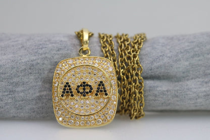 Alpha Phi Alpha Fraternity Pendant Necklace (ΑΦΑ) - Shine Man Series - fratrings